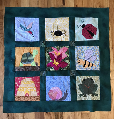 In the Garden quilted wall hanging www.dlstewart.com
